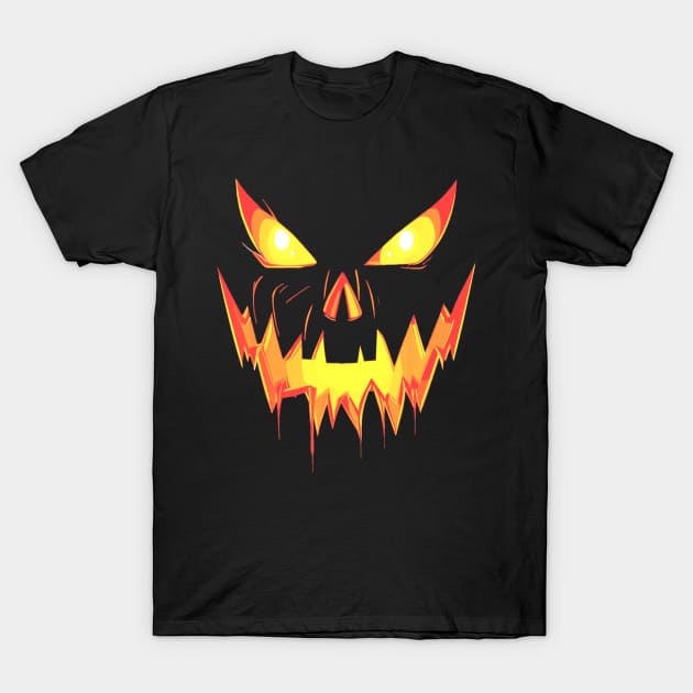 Scary Spooky  Lantern Face Pumpkin Men Boys Halloween T-Shirt by masterpiecesai